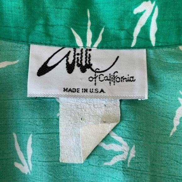 Vintage MIDI Day Dress Willi of California Rare Plus Size Green White 60’s 70s - Picture 5 of 8